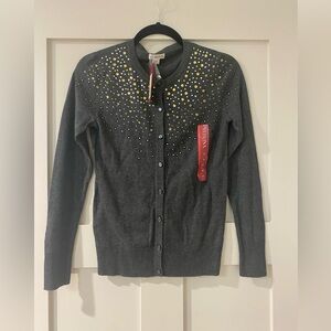 Merona cardigan distributed by target charcoal grey color with gems